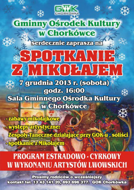spotkanie z Mikołajem w Chorkówce