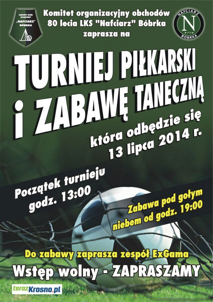 Turniej piłkarski i zabawa taneczna - zaproszenie