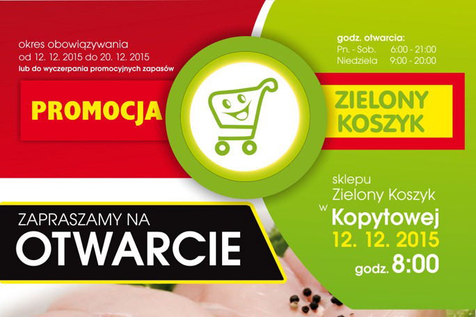 W sobotę otwarcie sklepu Zielony Koszyk w Kopytowej