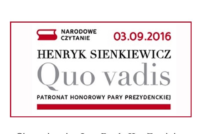 Gimnazjum w Zręcinie zaprasza na Narodowe Czytanie Quo vadis
