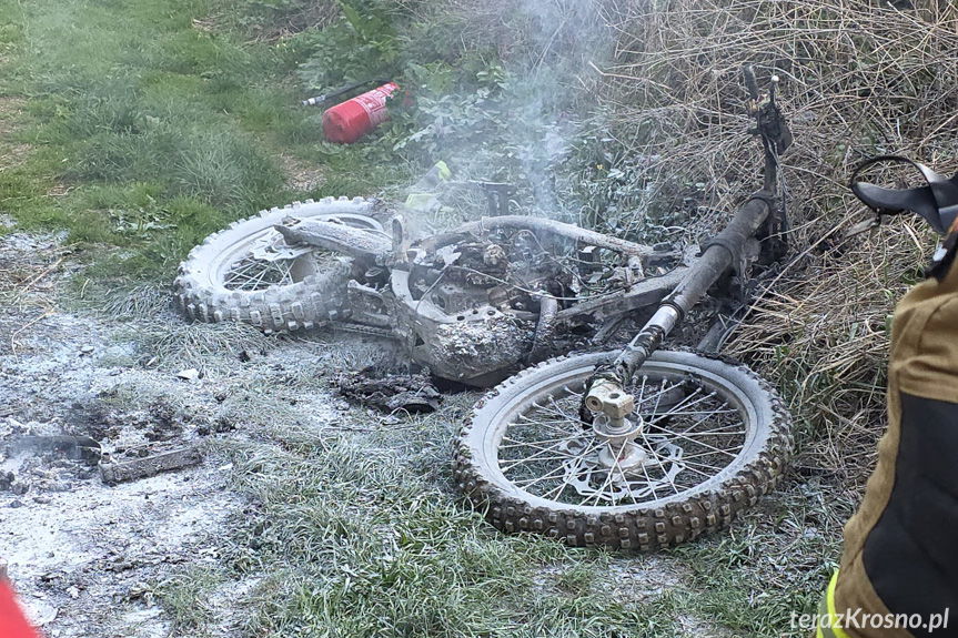 Pożar motocykla w Szczepańcowej