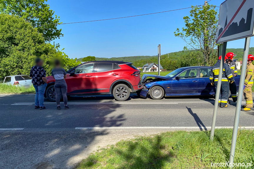 Zderzenie trzech samochodów w Wojaszówce