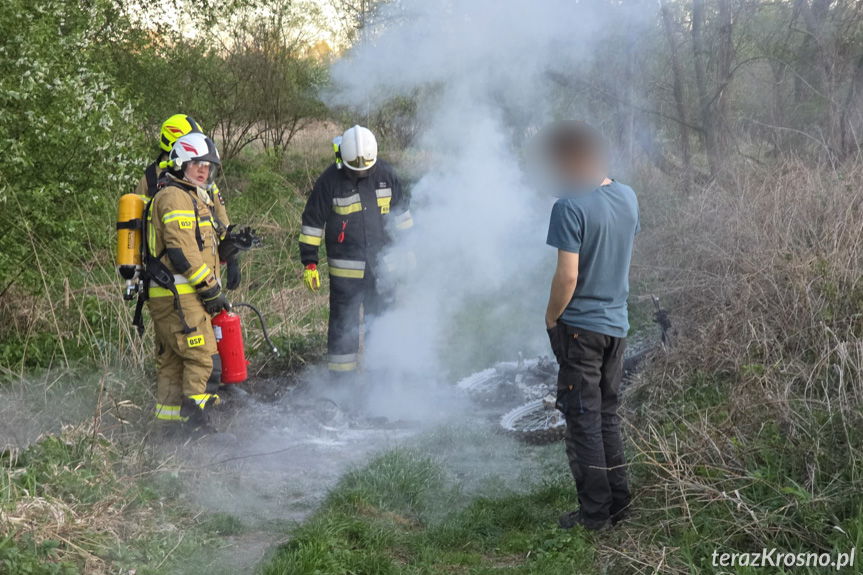 Pożar motocykla w Szczepańcowej