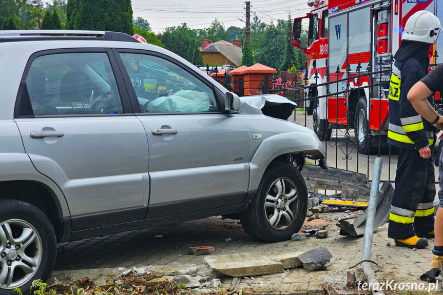 Niżna Łąka. Uderzyła w ogrodzenie prywatnej posesji