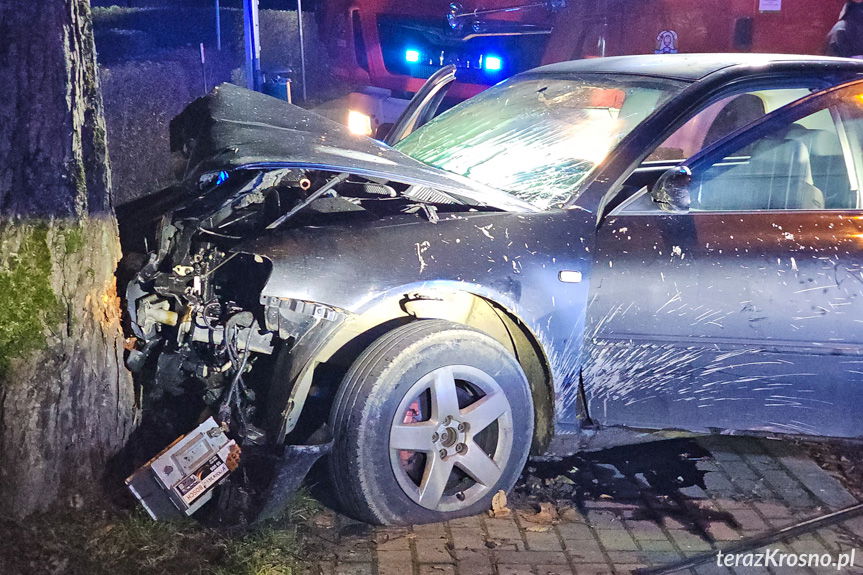 Roztrzaskał audi o drzewo w Krościenku Wyżnym